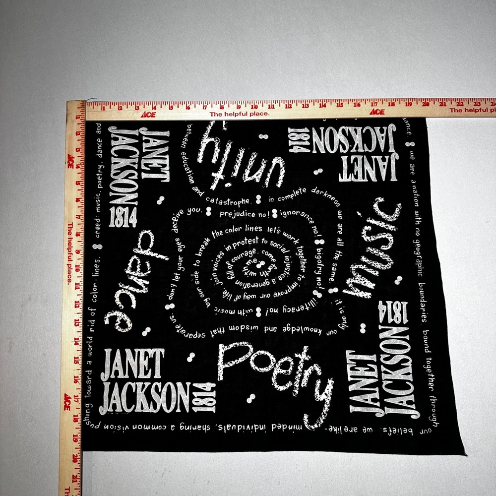Vtg 89 Janet Jackson Bandana 1814 Rhythm Nation Tour … - Gem
